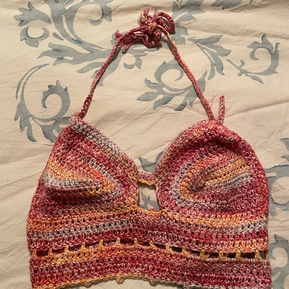 Multicolor Hand-Crocheted Top - Never Worn